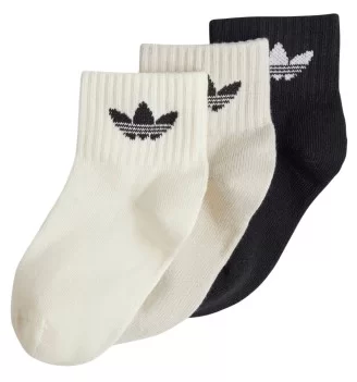 Adidas Calzini Mid Ankle Kids 3 Paia Bianco Nero JJ1992