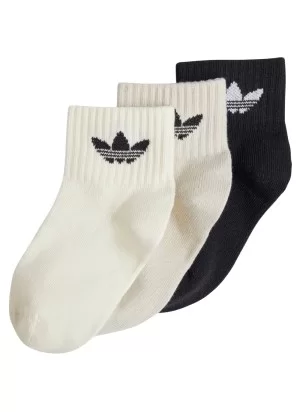 Adidas Calzini Mid Ankle Kids 3 Paia Bianco Nero JJ1992