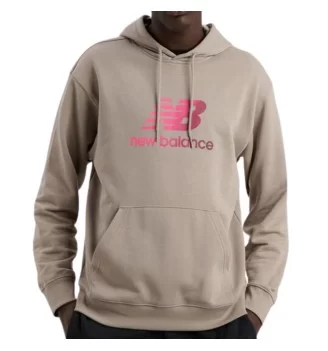 New Balance Felpa Cappuccio Sport Essentials Gradient Logo Arid Stone Sabbia MT51514ADS