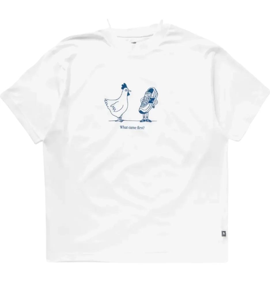 New Balance T-shirt Chicken Or Shoe Bianco mt41591wt