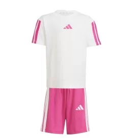 Adidas Tuta 160 Essentials Bianco E Fucsia JC9620