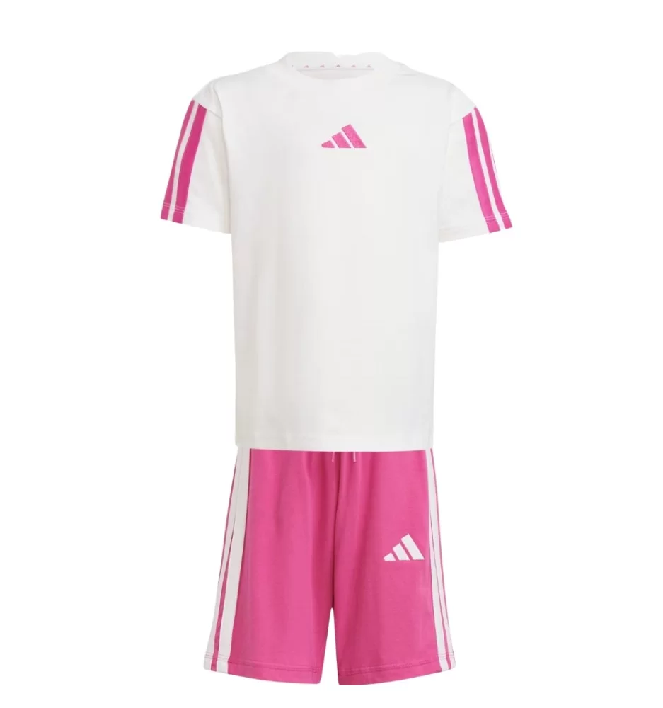 Adidas Tuta 160 Essentials Bianco E Fucsia JC9620