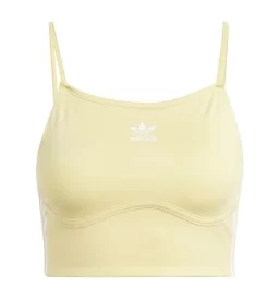 Adidas Reggiseno Top Adicolor 3-Stripes Giallo Chiaro JD5010