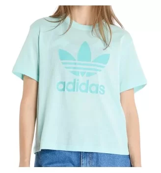 Adidas T-shirt Trefoil Boxy Celeste Chiaro JD3142