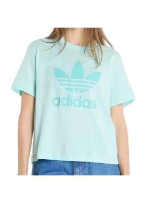 Adidas T-shirt Trefoil Boxy Celeste Chiaro JD3142