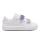 Puma Scarpe Smash 3.0 L Glitter Velcro V Inf Bianco E Viola 395610-06