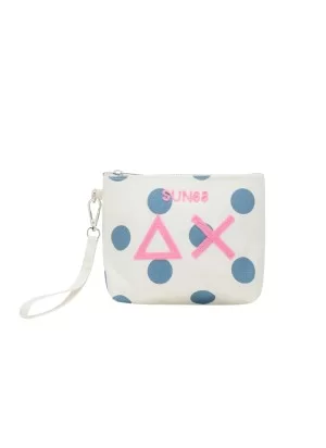 Sun68 Pochette Canvas Printed Punti Bianco E Blu X35225 0180