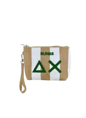 Sun68 Pochette Canvas Printed Beige E Bianco X35225 1601