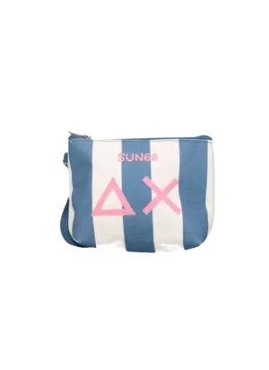 Sun68 Pochette Canvas Printed Bianco E Blu X35225 8001