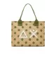 Sun68 Borsa Canvas Printed Big Bag Punti Bianco E Verde X35227 1637