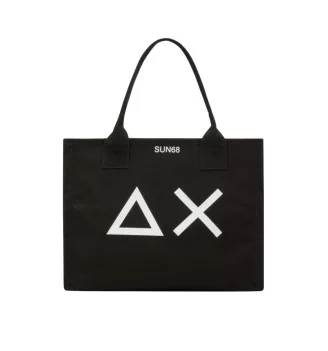 Sun68 Borsa Da Spiaggia Canvas Beach Big Bag Nero X35213 11