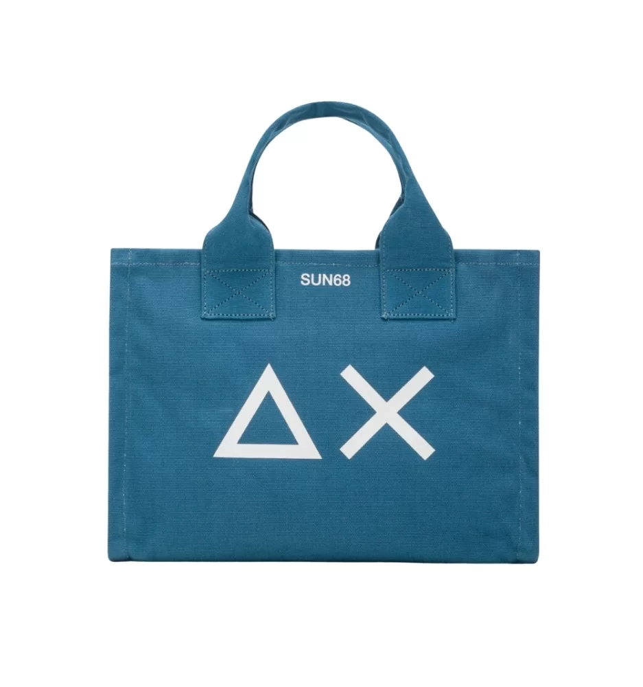 Sun68 Borsa Da Spiaggia Canvas Beach Bag Blu X35212 80