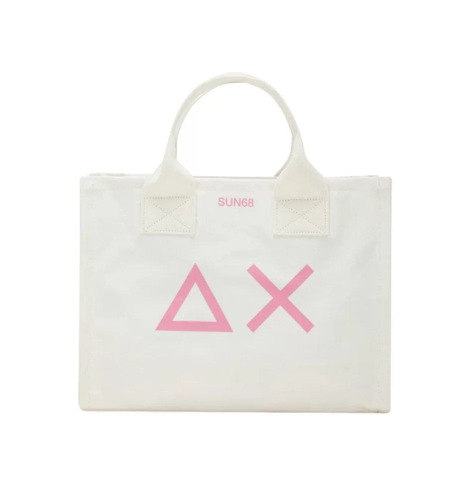 Sun68 Borsa Da Spiaggia Canvas Beach Bag Bianco X35212 01