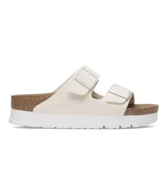 Birkenstock Sandali Arizona Pap Flex Platform Birko Flor Eggshell Bianco 1029127