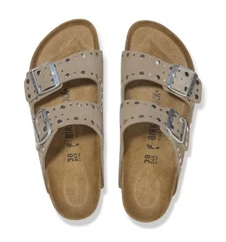 Birkenstock Sandali Arizona Rivet Taupe Suede Marrone | Birkenstock | 