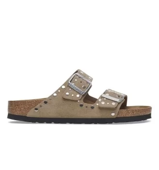 Birkenstock Sandali Arizona Rivet Taupe Suede Marrone 1029390