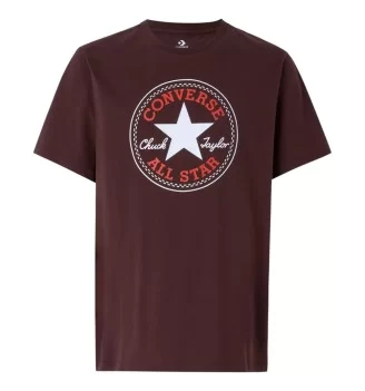 Converse T-Shirt Go-To All Star Patch Standard-Fit Rugged Brown Marrone Rosso 10025459-A32