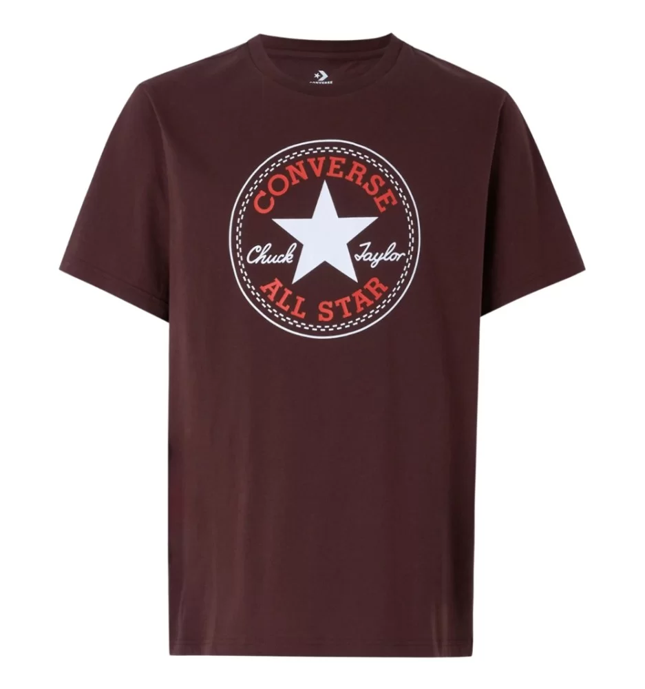 Converse T-Shirt Go-To All Star Patch Standard-Fit Rugged Brown Marrone Rosso 10025459-A32