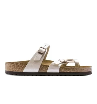 Birkenstock Sandali Mayari Graceful Pearl White Birko Flor Bianco 0071661