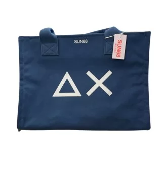 Sun68 Borsa Da Spiaggia Canvas Beach Big Bag Blu X35213 80