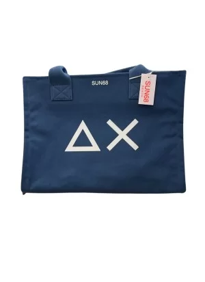 Sun68 Borsa Da Spiaggia Canvas Beach Big Bag Blu X35213 80