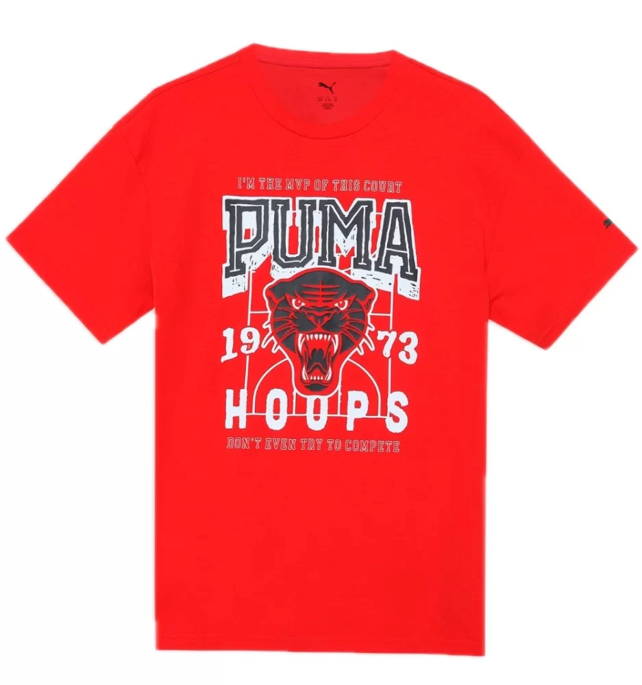 Puma T-shirt Rival Rage IV Hoops Rosso 630818-11