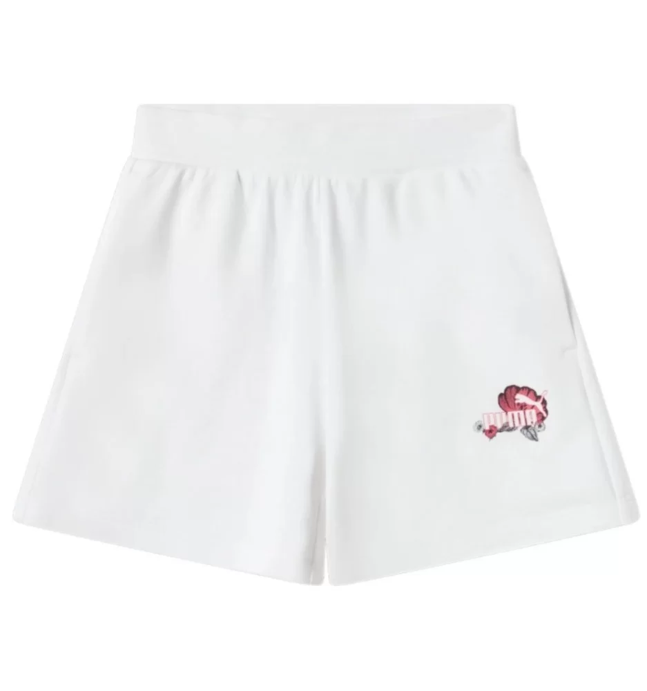 Puma Pantaloncini Ess Floral 5” Training Bianco 689045-02