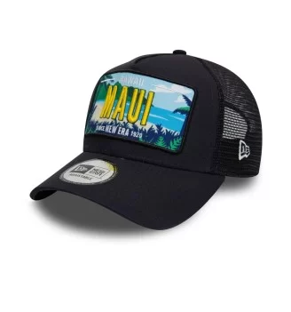 New Era Cappello 9forty A-Frame Maui License Plate Beige Scuro Blu Navy 60595311