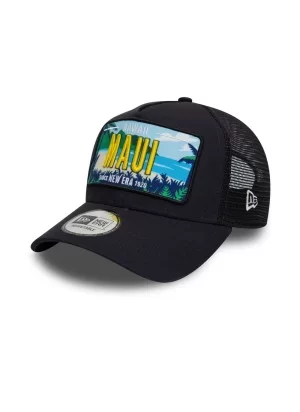 New Era Cappello 9forty A-Frame Maui License Plate Beige Scuro Blu Navy 60595311