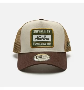 New Era Cappello Patch Cot Canv Trucker Buffalo Ny Beige E Marrone | New Era | 