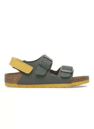 Birkenstock Sandali Milano Kids Desert Soil Thyme Ochre Verde Giallo 1029378