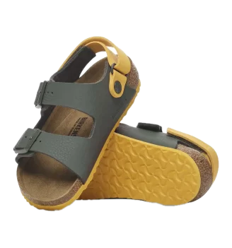 Birkenstock Sandali Milano Kids Desert Soil Thyme Ochre Verde Giallo | Birkenstock | 