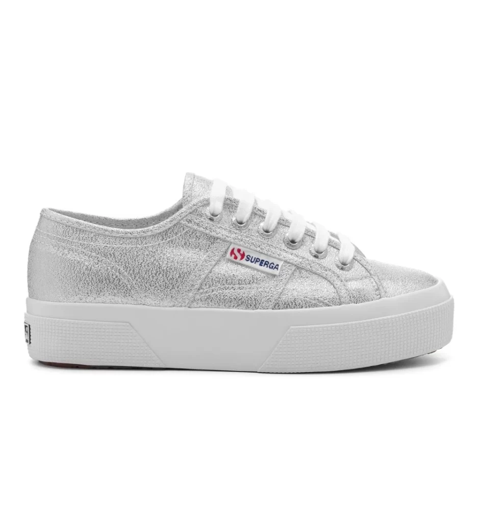 Superga Scarpe 2740 Platform Lamé Grey Silver Argento S6128SW 031