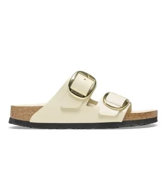 Birkenstock Ciabatta Arizona Big Buckle High Shine Ecru Bianco 1026128