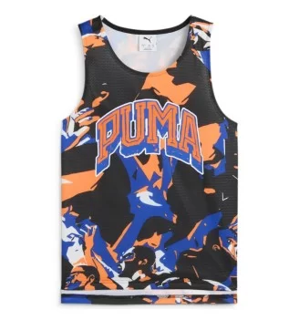 Puma Canotta Rival Rage All Over Printed Mesh Nero 630820-45