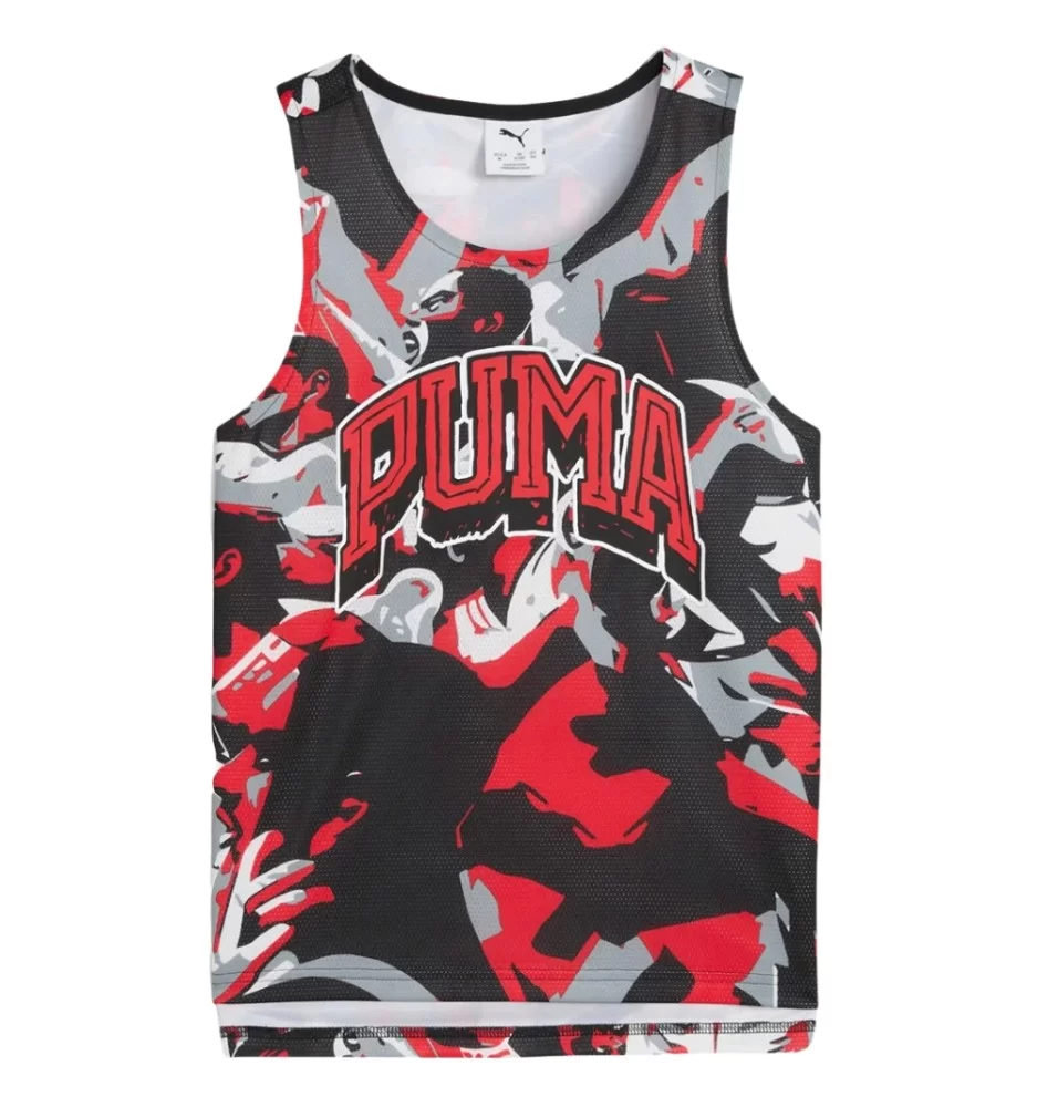 Puma Canotta Rival Rage All Over Printed Mesh Rosso 630820-11