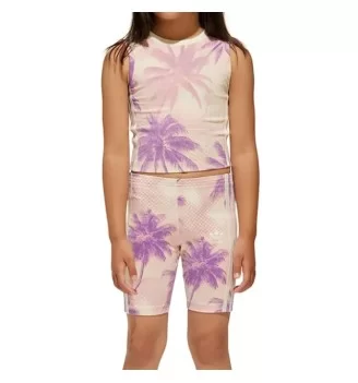 Adidas Tuta Ciclista Palm Tree Beige Rosa Viola JD2931
