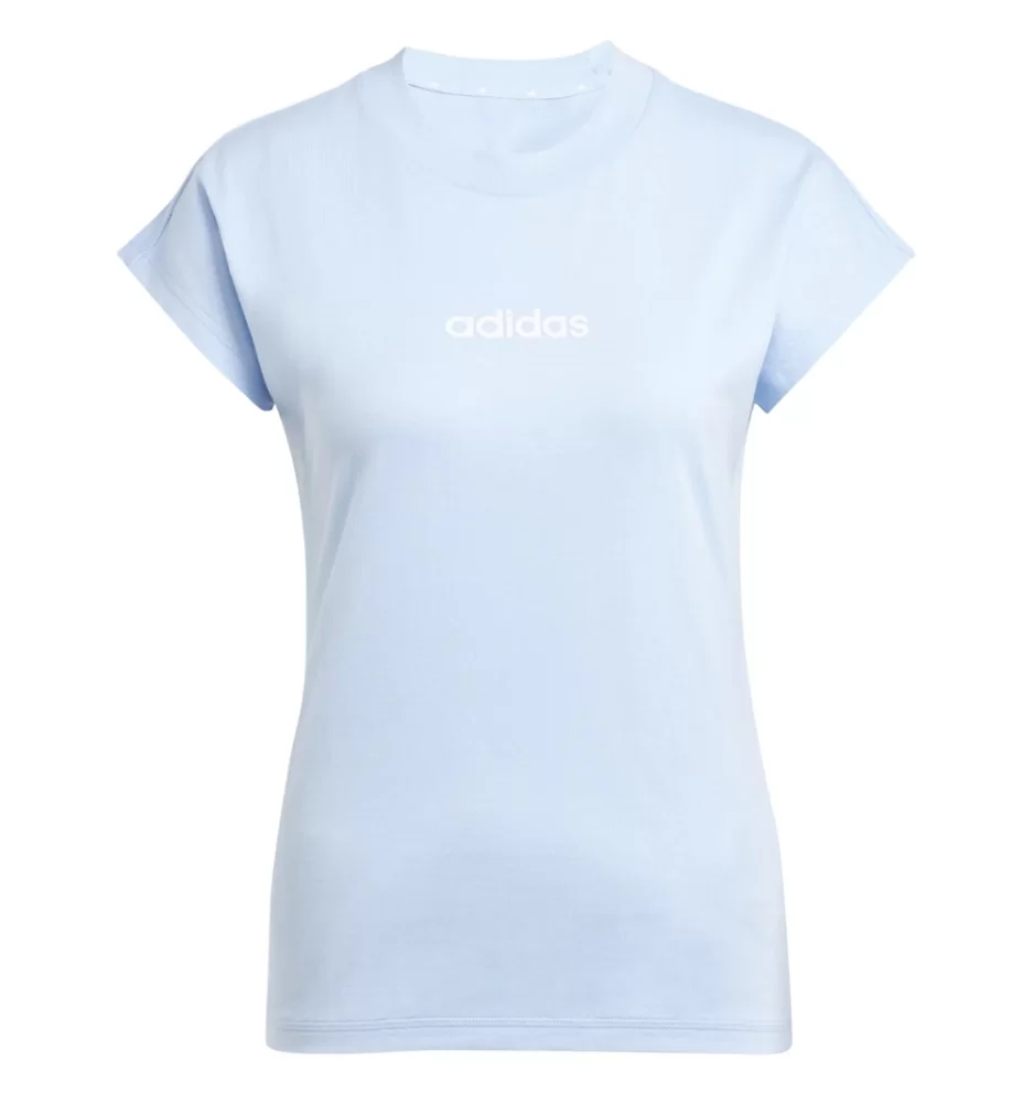 Adidas T-shirt Essentials Linear Cotton Celeste JG8660