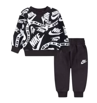 Nike Tuta Club All Over Print Nero E Bianco 66L168-023