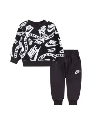 Nike Tuta Club All Over Print Nero E Bianco 66L168-023