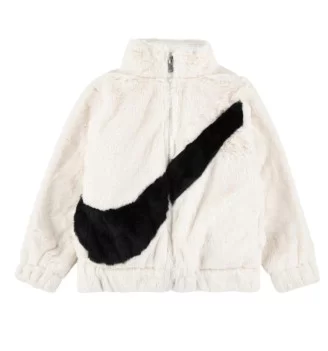 Nike Giacca Big Swoosh Faux Fur Jacket Bianco 36J828-782