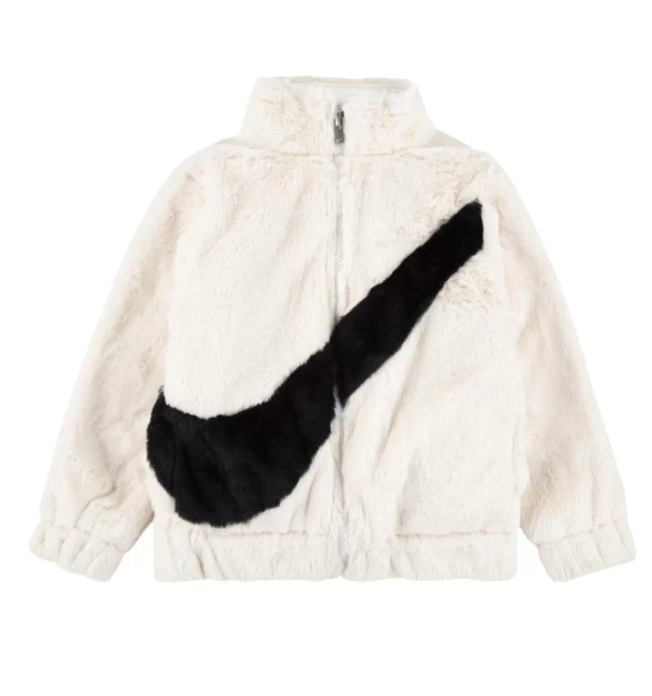 Nike Giacca Big Swoosh Faux Fur Jacket Bianco 36J828-782