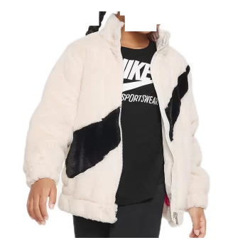 Nike Giacca Big Swoosh Faux Fur Jacket Bianco | Nike | 