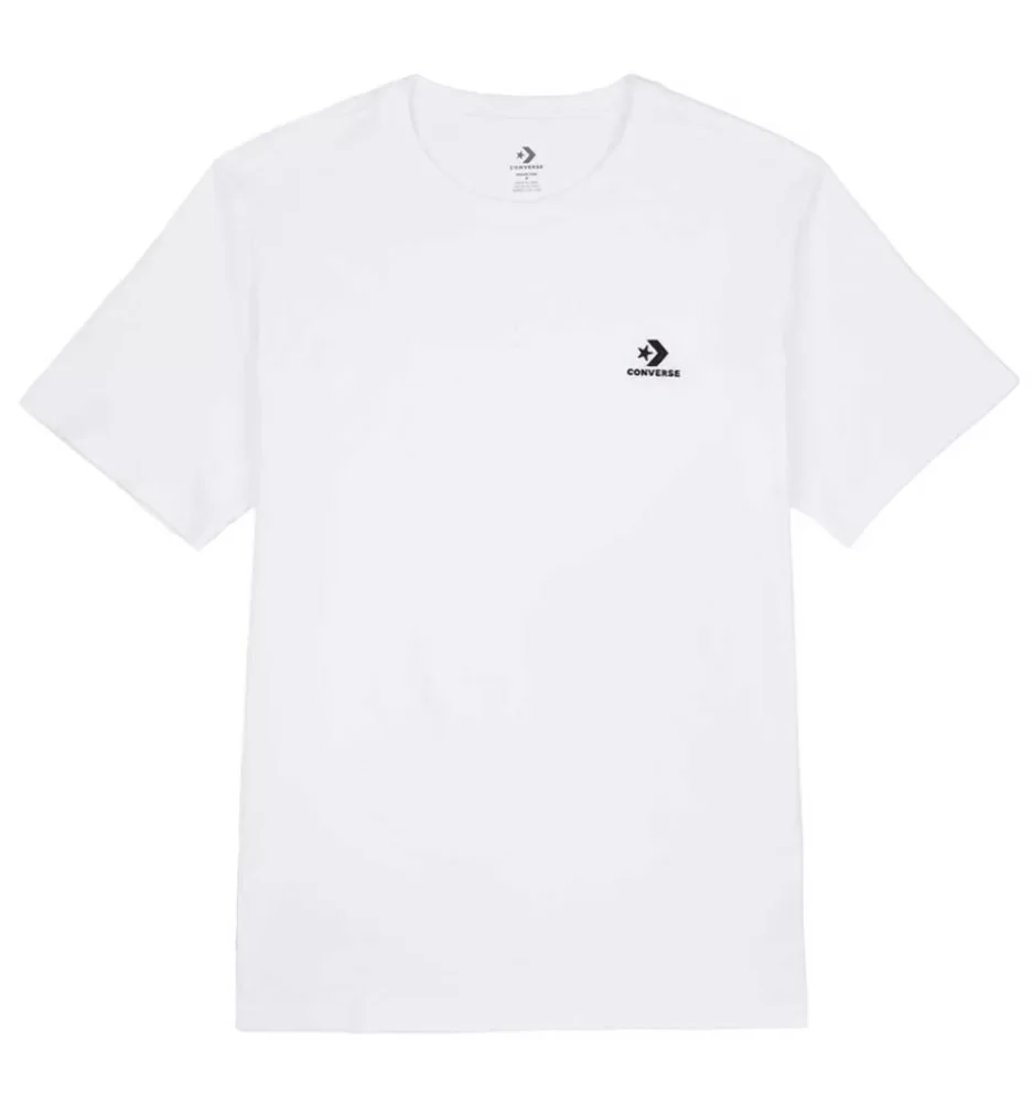 Converse T-shirt Star Chevron Go-To Embroidered Standard Bianco 10023876-A01