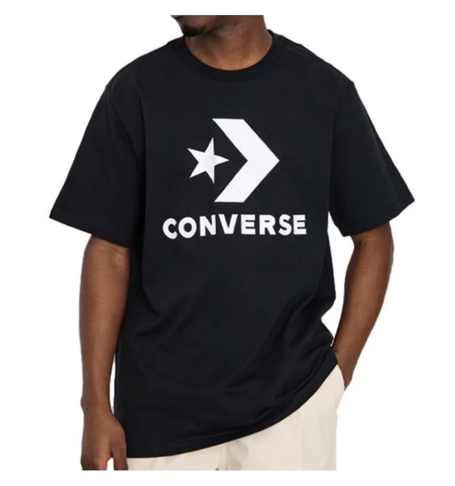 Converse T-shirt Star Chevron Go-Star Standard Big Logo Nero 10025458-A02