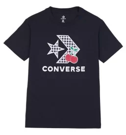 Converse T-shirt Cherry Star Chevron Nero 10026042-A02