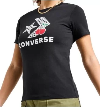 Converse T-shirt Cherry Star Chevron Nero | Converse | 