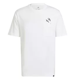 Adidas T-shirt Lounge Slides Graphic Pocket Bianco JC5282