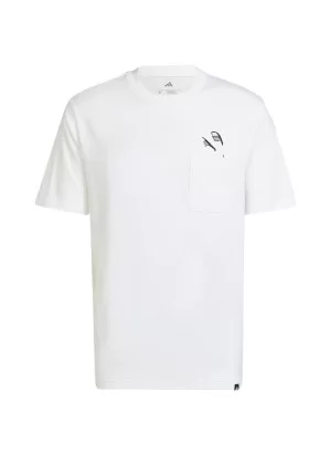 Adidas T-shirt Lounge Slides Graphic Pocket Bianco JC5282