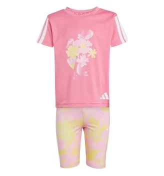 Adidas Tuta Train Essentials Flower Print Kids Rosa E Giallo | Adidas | 